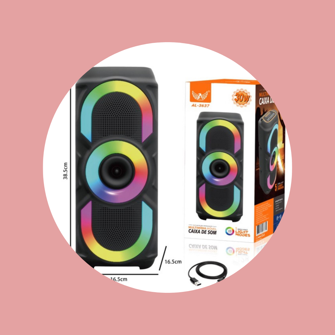 CAIXA DE SOM ALTOMEX Bluetooth Led / Fm / Usb