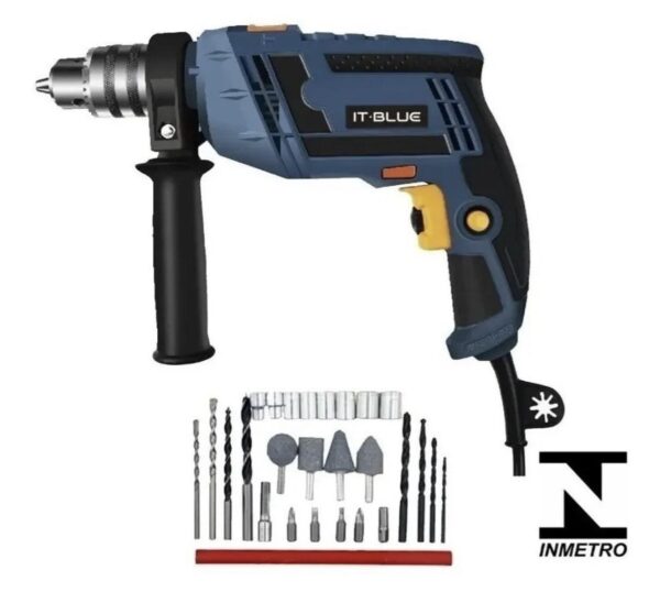 FURADEIRA DE IMPACTO PROFISSIONAL MALETA 30PC 550W 220v