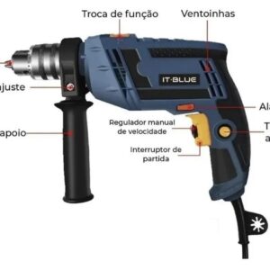 FURADEIRA DE IMPACTO PROFISSIONAL  Maleta 30pc 550w 220v