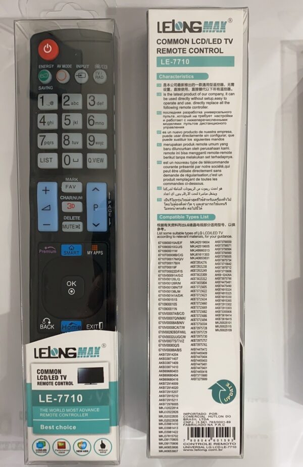 CONTROLE UNIVERSAL LELONG LCD/LED