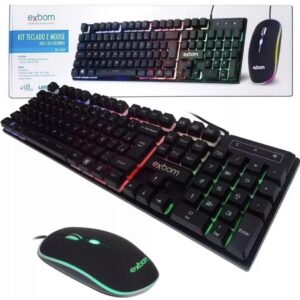 KIT TECLADO GAME SEMI MECÂNICO LUMINOSO ABNT2