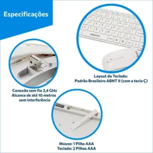 KIT TECLADO E MAUSE USB EXBOM BK-S1000  PORTUGUÊS