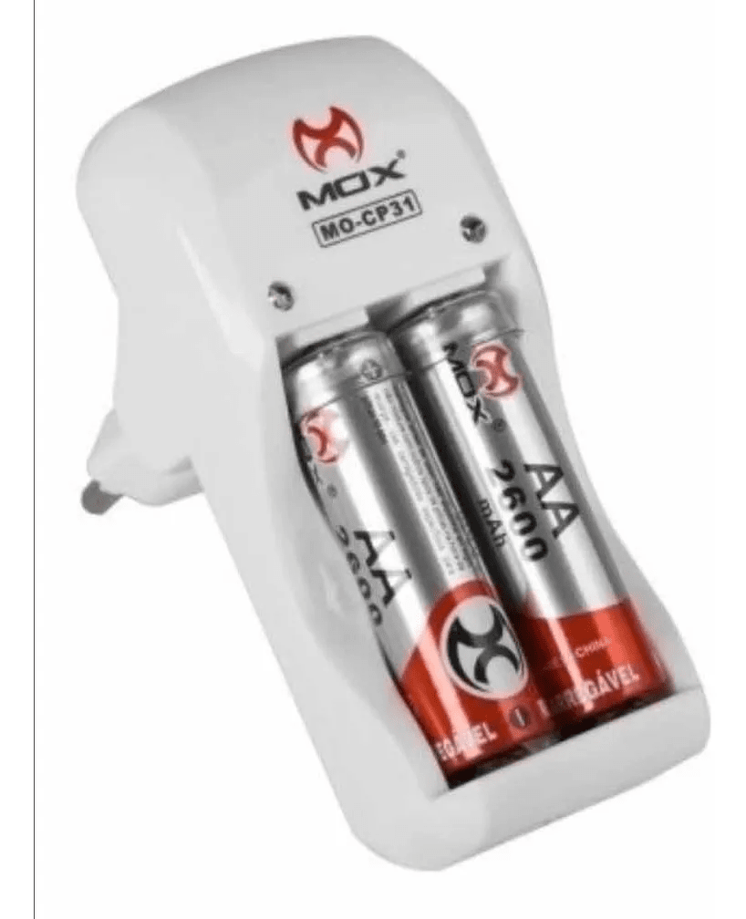 Carregador De Pilhas Bi-volt C/ 2 Pilhas Aa Mo-co31 Mox