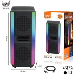 CAIXA DE SOM BLUETOOTH /USB/FM/RADIO/LED