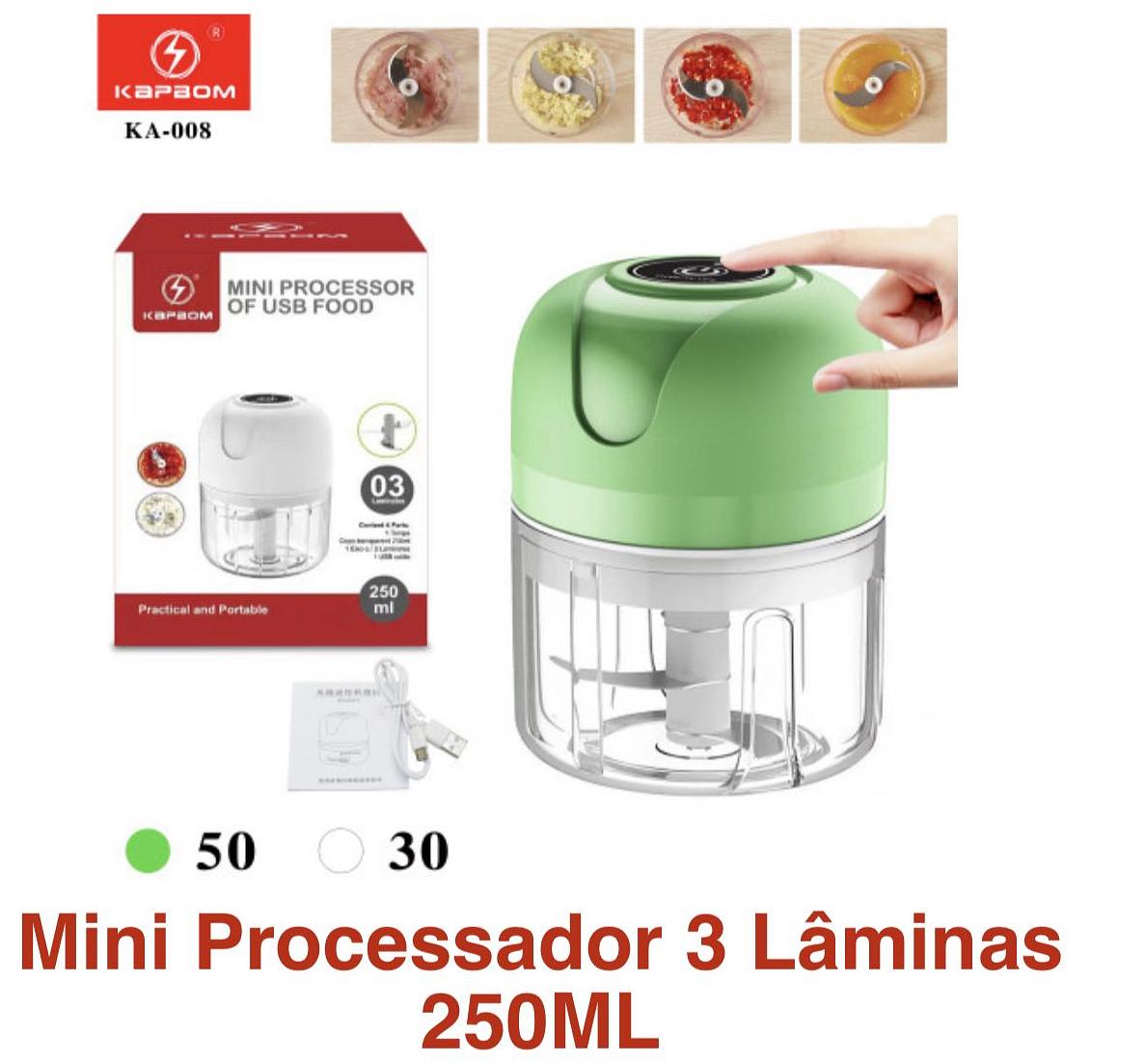 Mini Multiprocessador De Alimentos Elétrico Triturador Alho 250ml