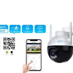 Câmera de segurança wifi ip66 externa giratória a18