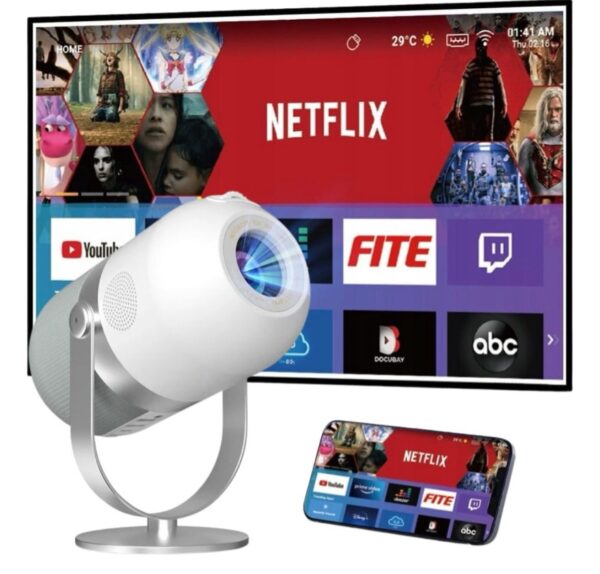Projetor Android Wifi Hdmi 1920*1080p Full Hd 4k Nova Geração Modelo R1 2.4G 5G